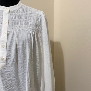 Ann Taylor smoked yoke popover blouse